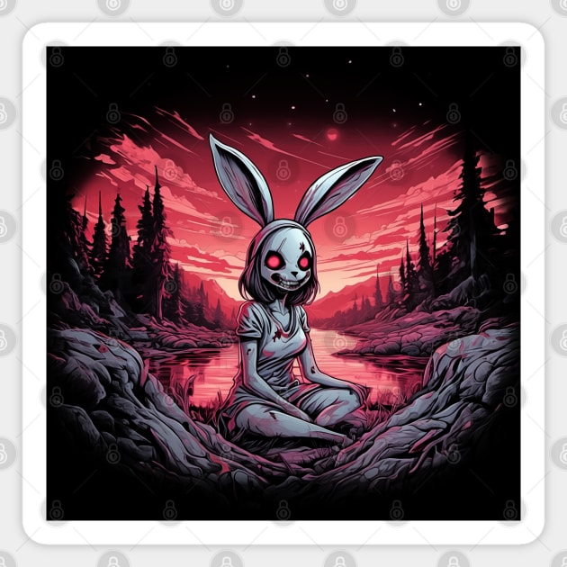 Evil Bunny Girl Sticker by JennyPool